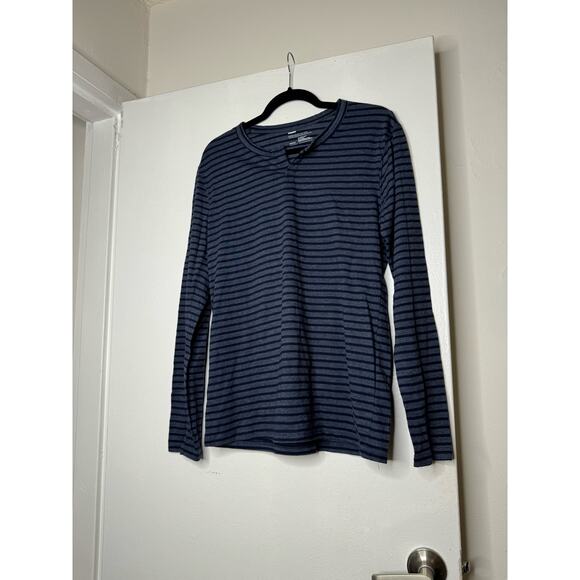 Men’s Blue Striped Long Sleeve Basic Shirt Size Medium - Picture 2 of 3